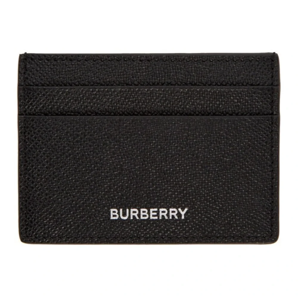 NEW Burberry Sandon Grained Leather Card Holder Black Business Card Case Wallet